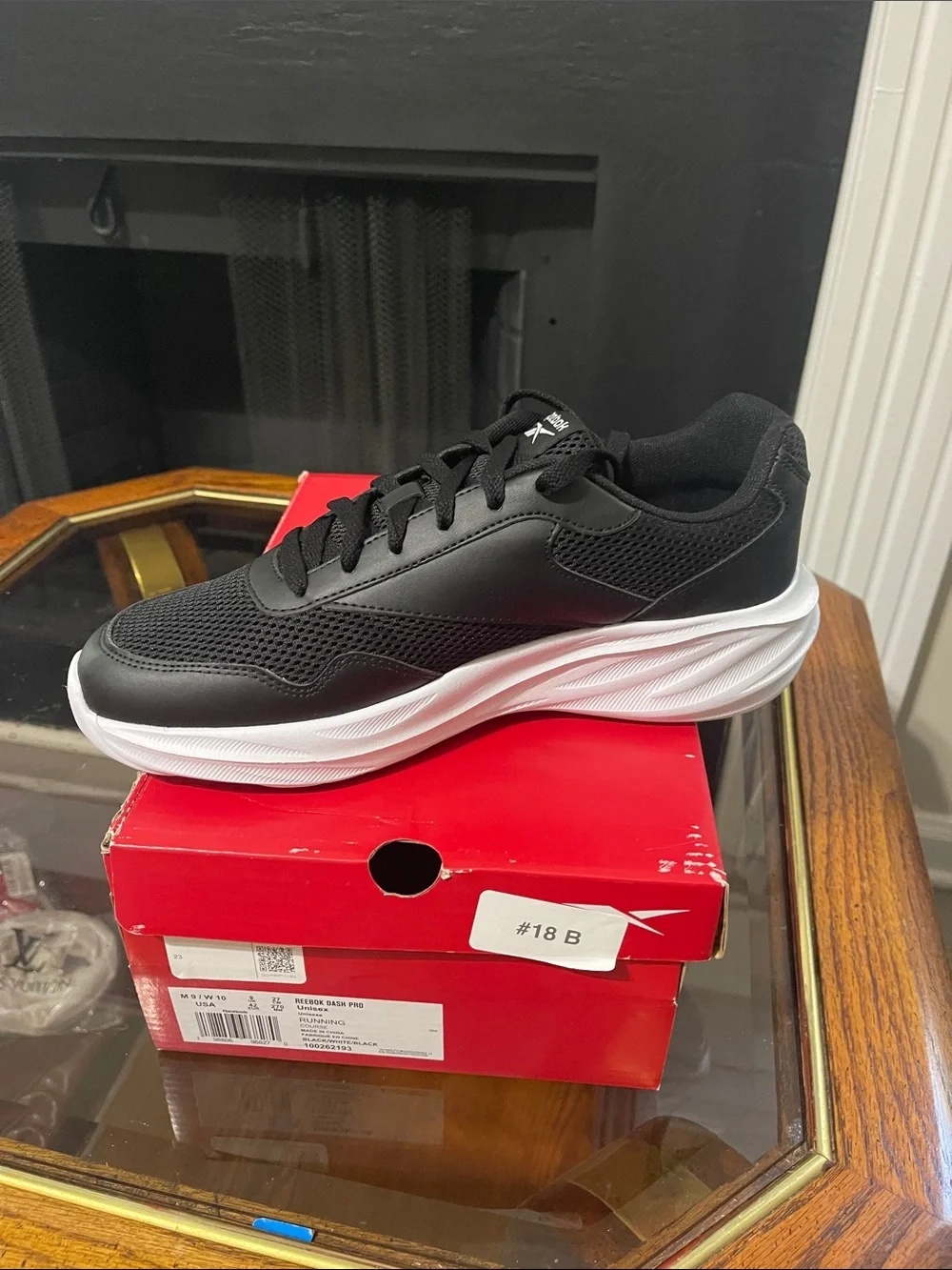 Reebok Men's Black and White Athletic Sneakers